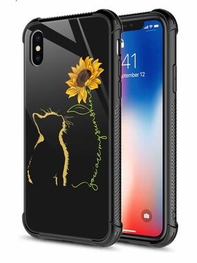 NIP iPhone XR Case Kitten Sunflower Shockproof Anti-Scratch Drop Protection Cat
